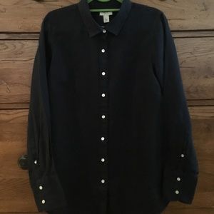 J.crew navy linen shirt